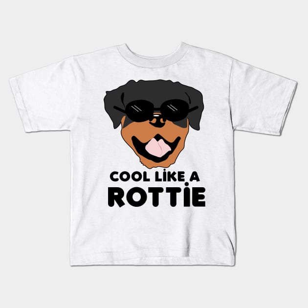 ROTTIE Rottweiler Dog Breed Pattern in Pink Kids T-Shirt by JessDesigns